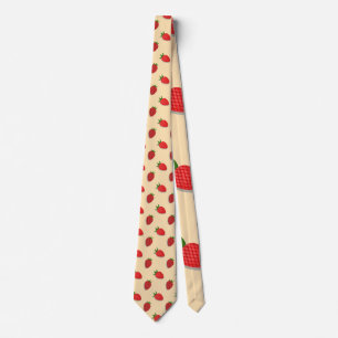 Strawberry pattern for fruit summertime good vibes tie