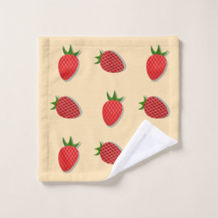 Strawberry pattern for fruit summertime good vibes wash cloth