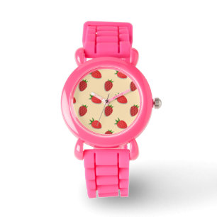 Strawberry pattern for fruit summertime good vibes watch