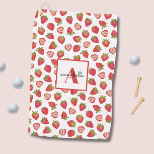 Strawberry Pattern Golf Towel
