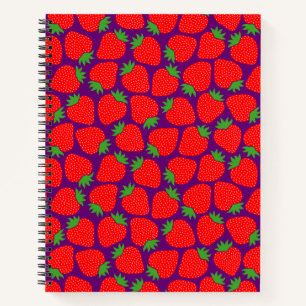 Strawberry Pattern, Gothic Vampire Red Notebook