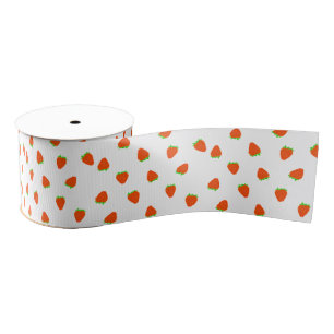 Strawberry Pattern Grosgrain Ribbon