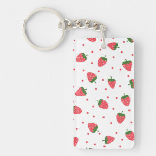 Strawberry pattern key ring