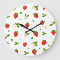 Strawberry Pattern Kitchen Wall Clock