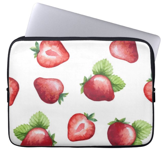 Strawberry pattern laptop sleeve (Front)