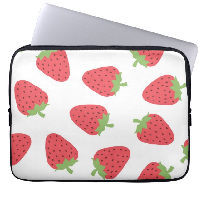 Strawberry pattern laptop sleeve (Front)