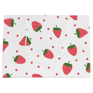 Strawberry pattern large gift bag
