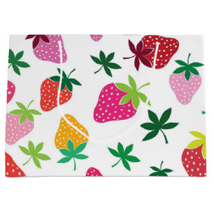 Strawberry pattern large gift bag