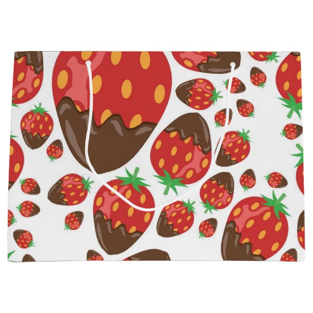 Strawberry pattern large gift bag (Front)