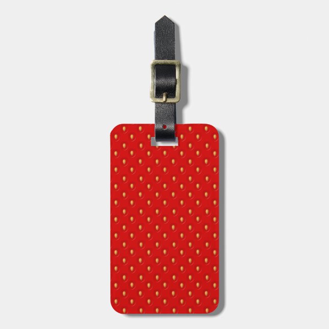 Strawberry Pattern Luggage Tag (Front Vertical)
