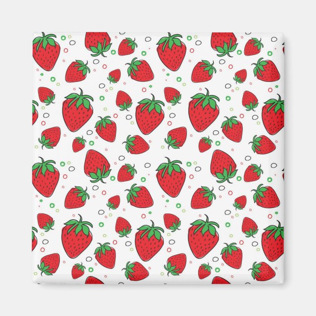 Strawberry pattern magnet (Front)