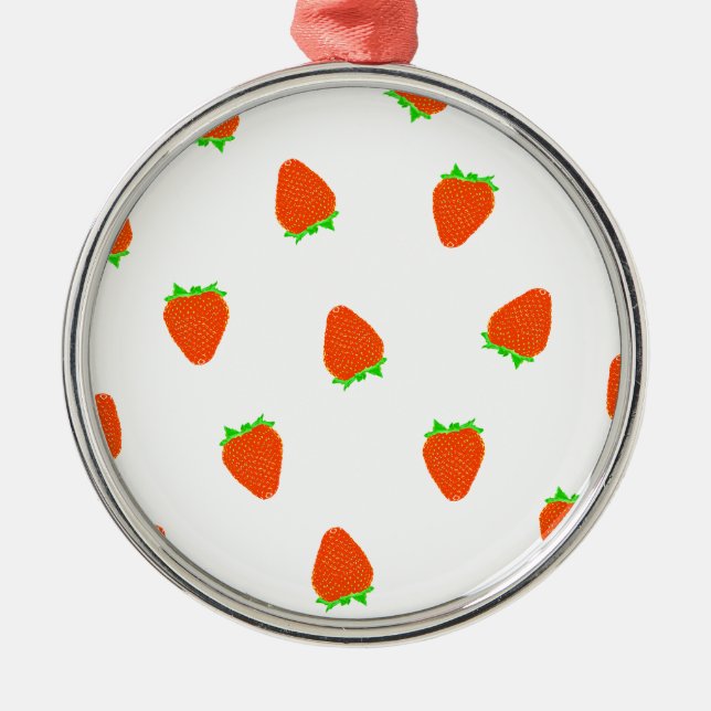strawberry pattern metal ornament (Front)