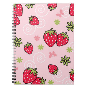 Strawberry pattern notebook