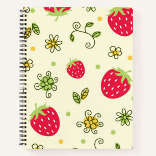 Strawberry pattern notebook