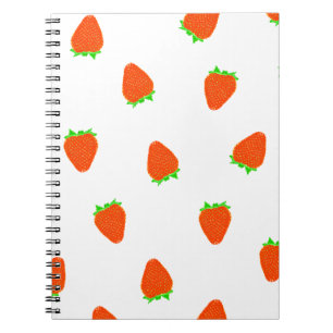 strawberry pattern notebook