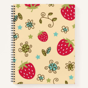 Strawberry pattern notebook