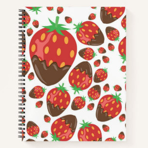 Strawberry pattern notebook