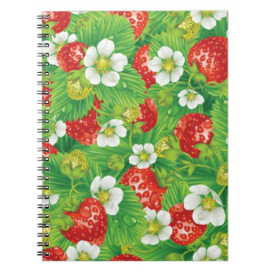 Strawberry pattern notebook