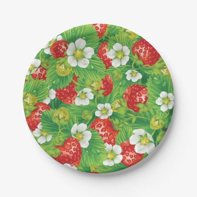 Strawberry pattern paper plate (Front)
