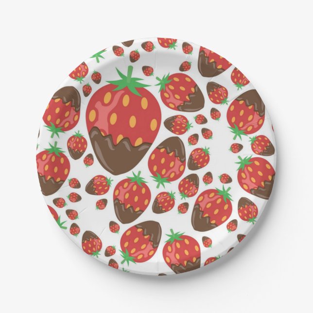 Strawberry pattern paper plate (Front)