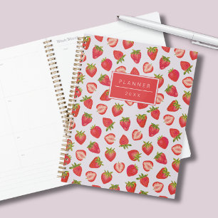 Strawberry Pattern personalised Planner