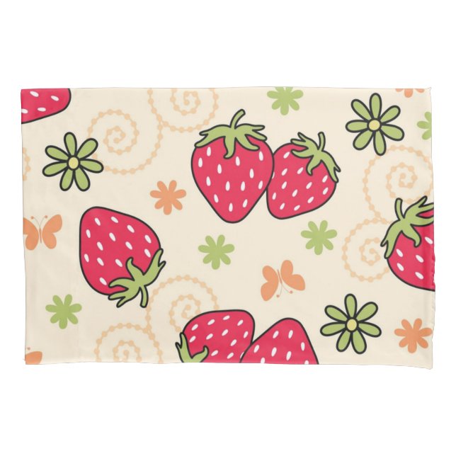 Strawberry pattern pillowcase (Front)
