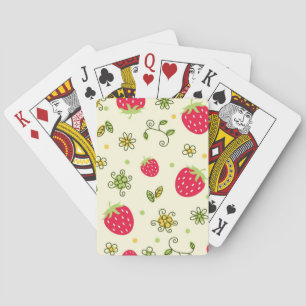 Strawberry pattern playing cards