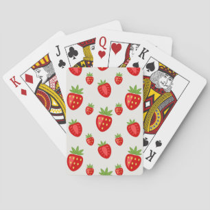 Strawberry pattern playing cards