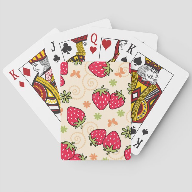 Strawberry pattern playing cards (Back)
