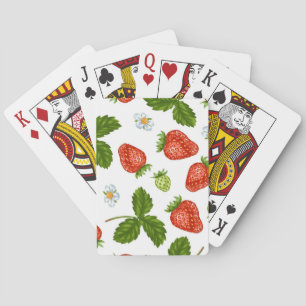 Strawberry pattern playing cards