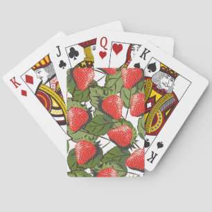 Strawberry pattern playing cards