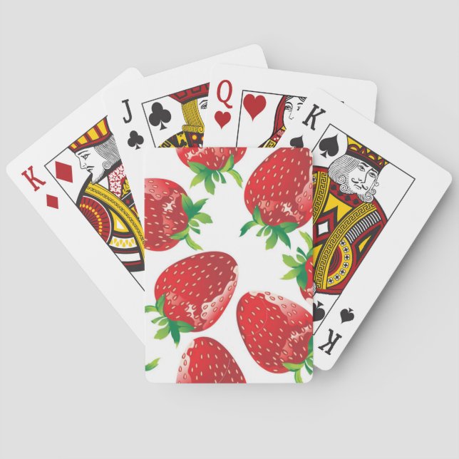 Strawberry pattern playing cards (Back)