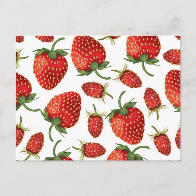 Strawberry pattern postcard (Front)