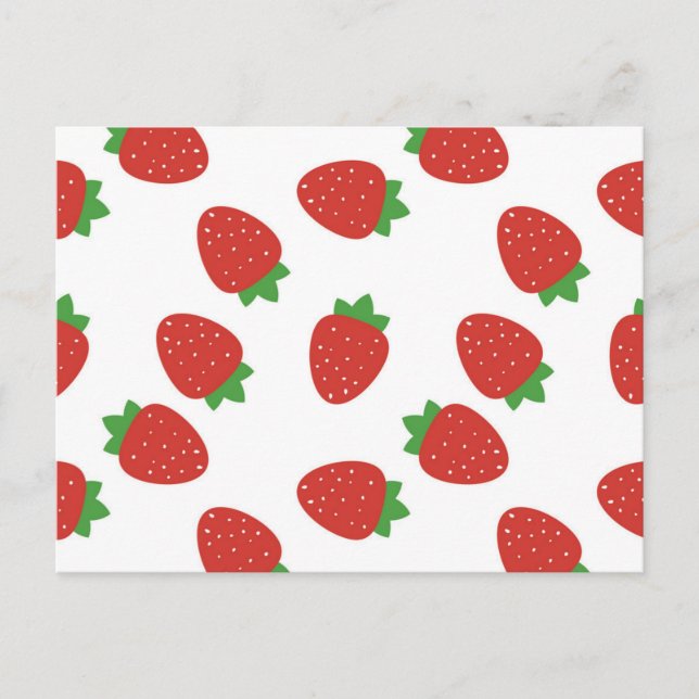 Strawberry pattern postcard (Front)