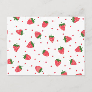Strawberry pattern postcard