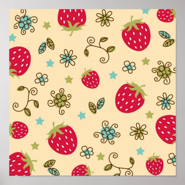 Strawberry pattern poster (Front)