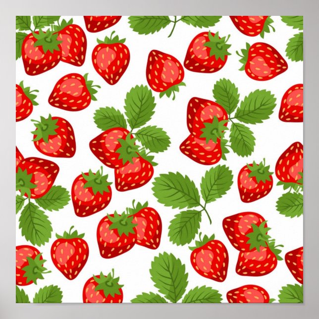 Strawberry pattern poster (Front)