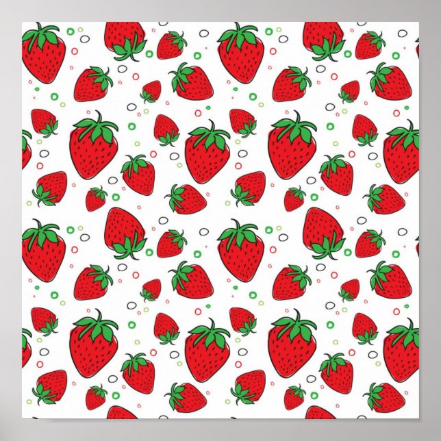 Strawberry pattern poster (Front)