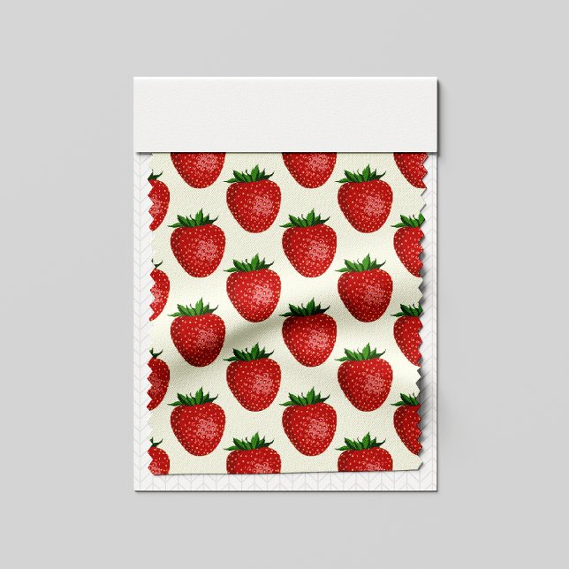 Strawberry Pattern, Red Strawberries, Fruit, Leaf Fabric (Creator Uploaded)