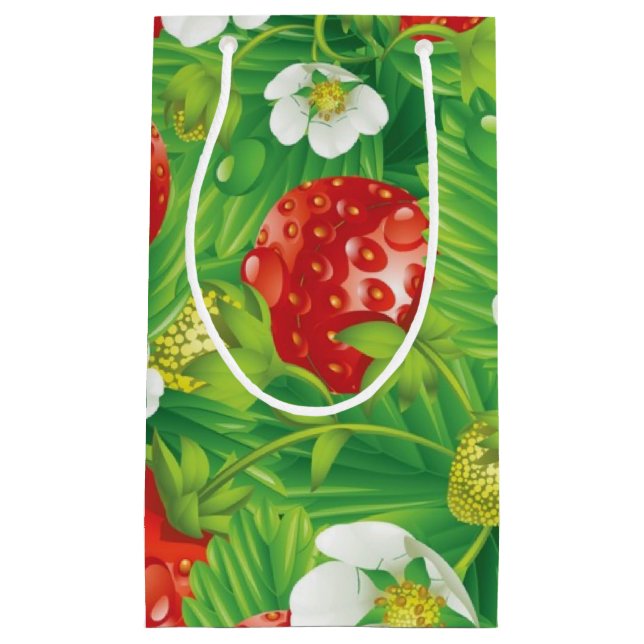 Strawberry pattern small gift bag (Front)