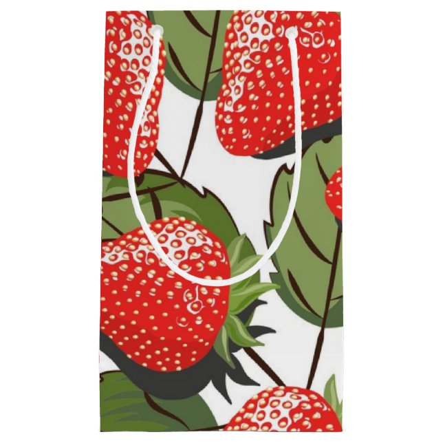 Strawberry pattern small gift bag (Front)
