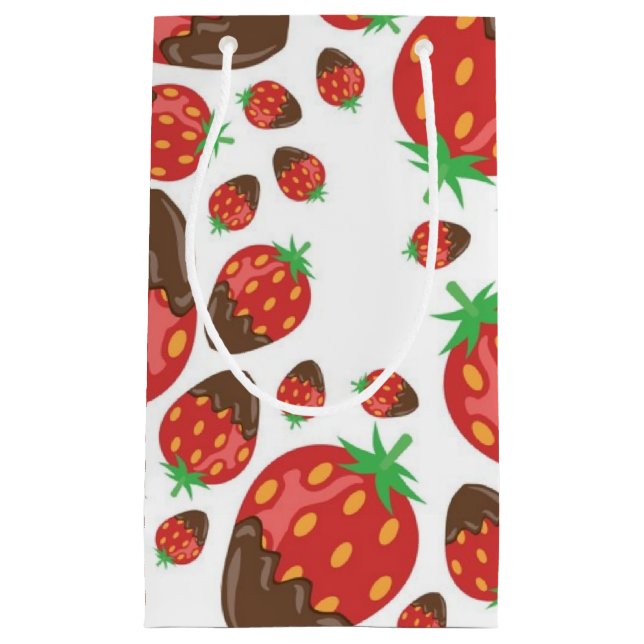 Strawberry pattern small gift bag (Front)