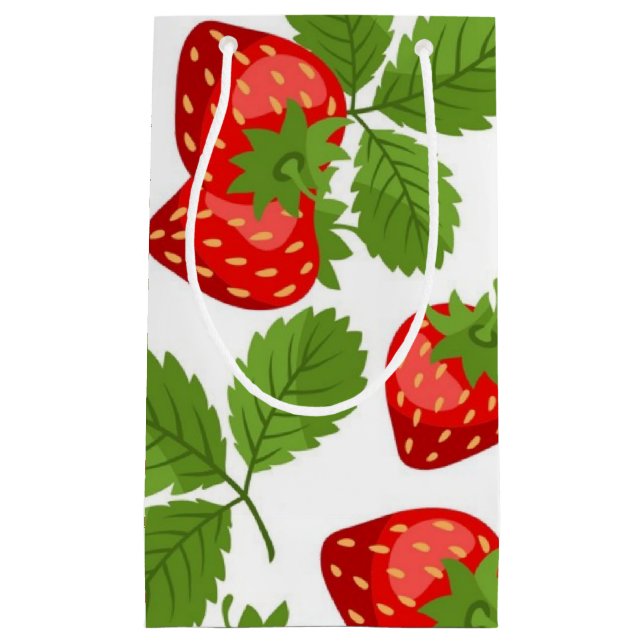 Strawberry pattern small gift bag (Front)