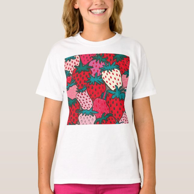 Strawberry Pattern T-Shirt (Front)