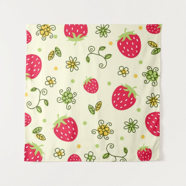 Strawberry pattern tapestry (Front)