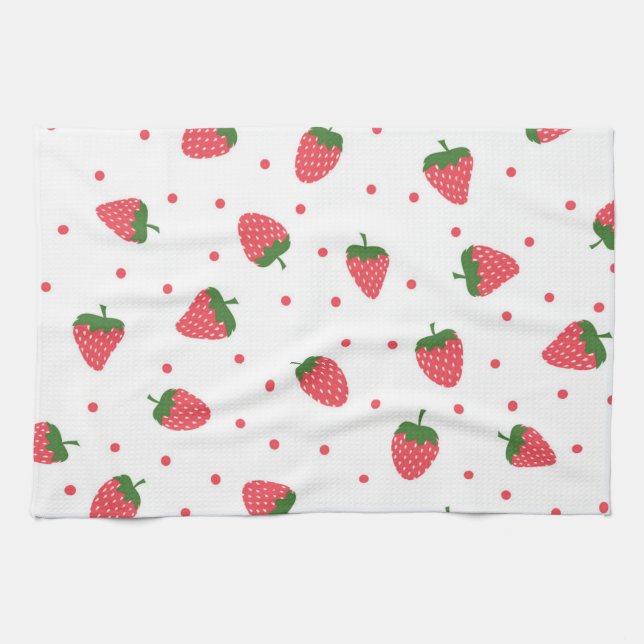 Strawberry pattern tea towel (Horizontal)