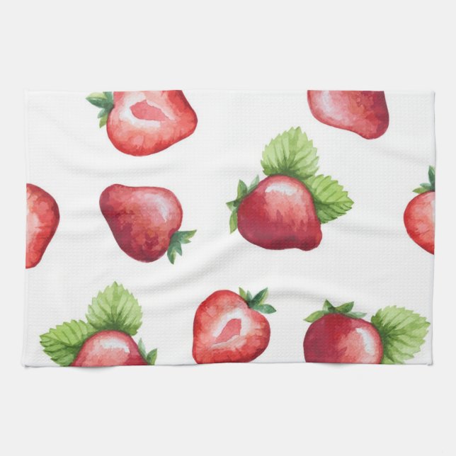 Strawberry pattern tea towel (Horizontal)