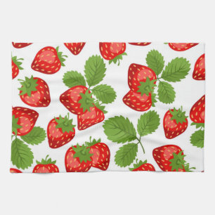 Strawberry pattern tea towel