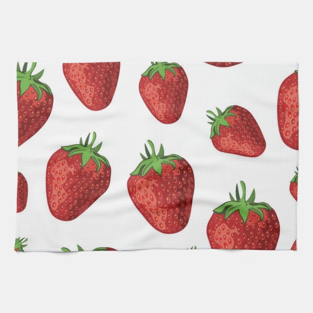 Strawberry pattern tea towel (Horizontal)