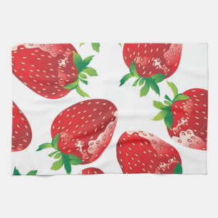 Strawberry pattern tea towel